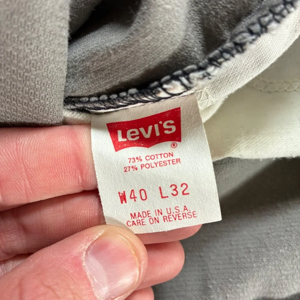 Vintage Levi's 515 Corduroy Pants 38x29 Gray Made in USA Pinwale 80s (Tag 40x32)
